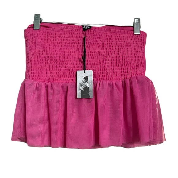 Simply Jules Strapless Pink Bikini Top Tulle Accent Sz M NWT - Picture 3 of 8